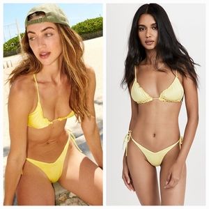Peixoto Leah Top Adore Bottom Bikini in Lemon Glow Small NWT